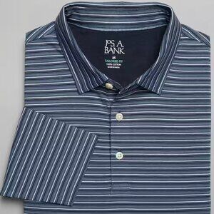Jos. A. Bank Tailored Fit Skinny Stripe Long Sleeve Polo - 2XL